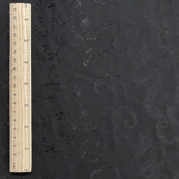 Dragon Satin Damask - Black