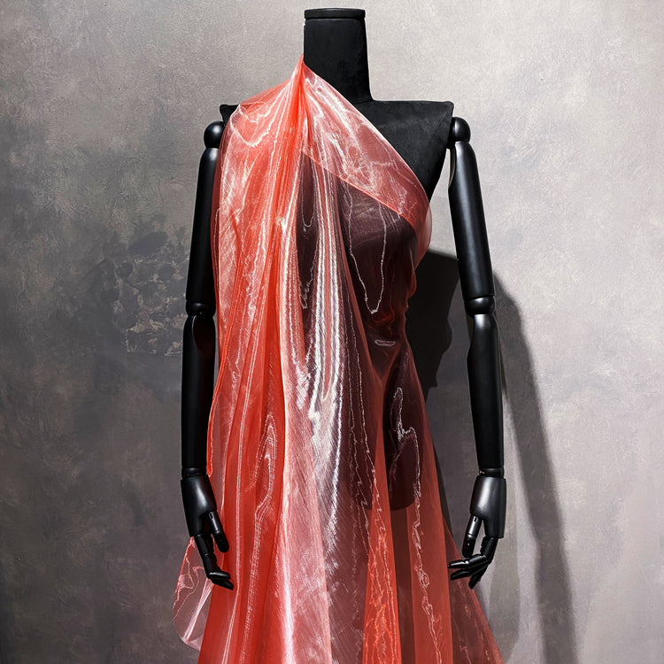 Liquid Steel Organza - Salmon