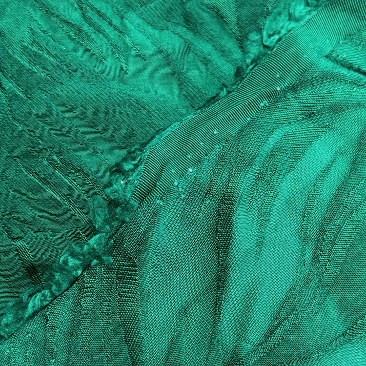 Abstract Brushstrokes Silk/Viscose Damask - Sea Green