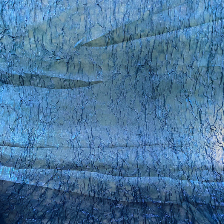 Metallic Creased Satin - Royal Blue