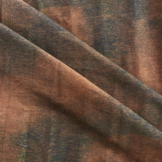 Vintage Fade Print Denim - Saddle Brown / Dark Brown