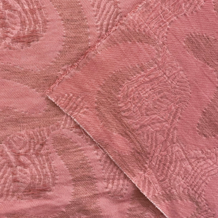 Abstract Swirls Yarn Float Jacquard - Coral