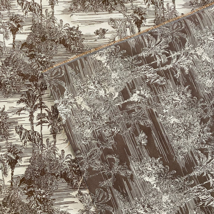 Jungle Islands Tiger Jacquard - White / Brown