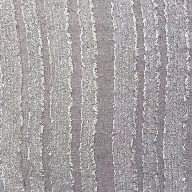 Flange Striped Sheer Crepon - Silver Grey