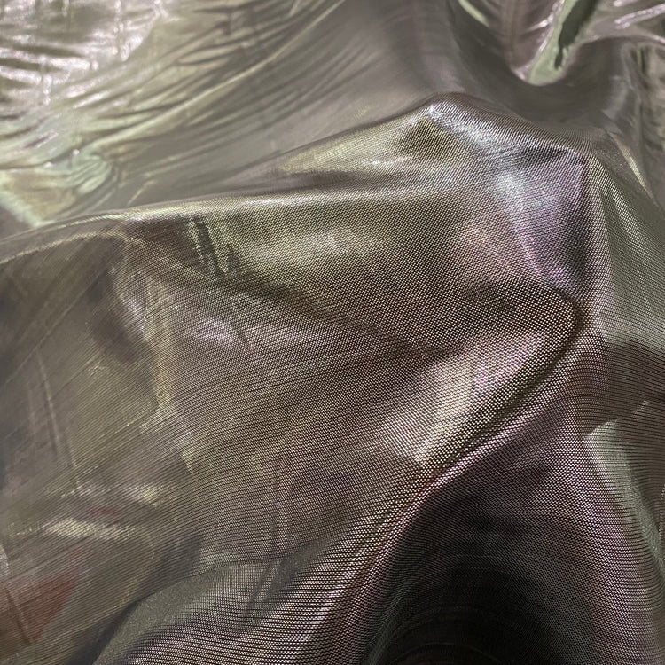Shot Silk Lurex Lamé - Silver / Black