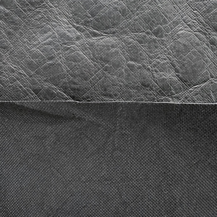 Faux Leather Tyvek with backing - Black