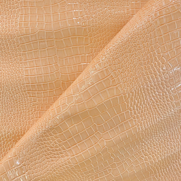Patent Crocodile Faux Leather - Small Pattern - Bisque