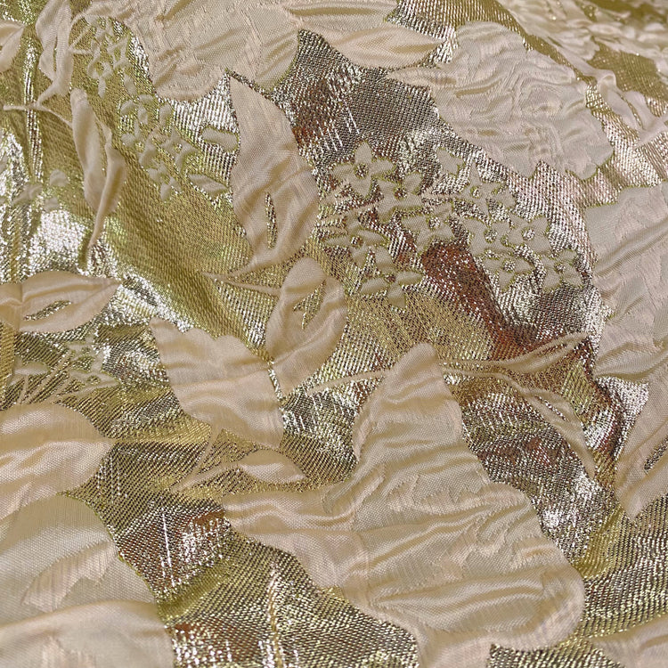 Raised Rose Vine Brocade - Metallic - Pale Green