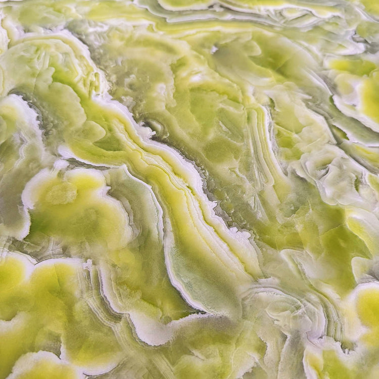 PVC - Crystal Grain Marble Print - Yellow Green/White