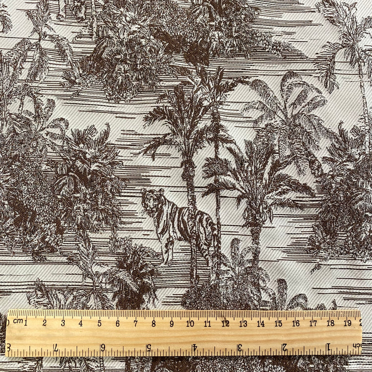 Jungle Islands Tiger Jacquard - White / Brown
