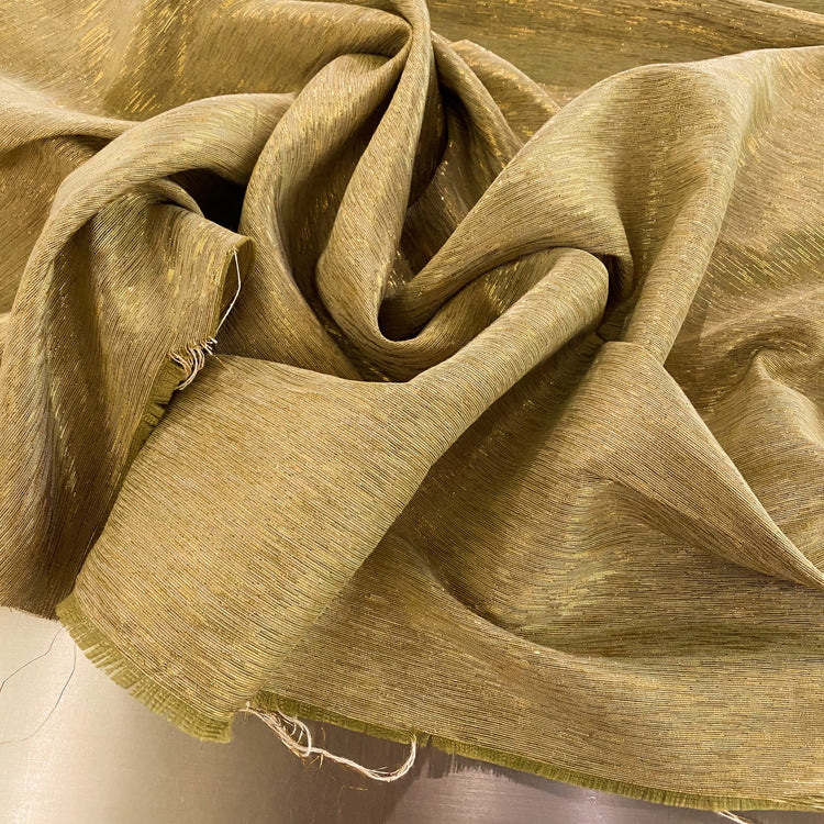 Metallic Dupion - Dark Khaki / Gold