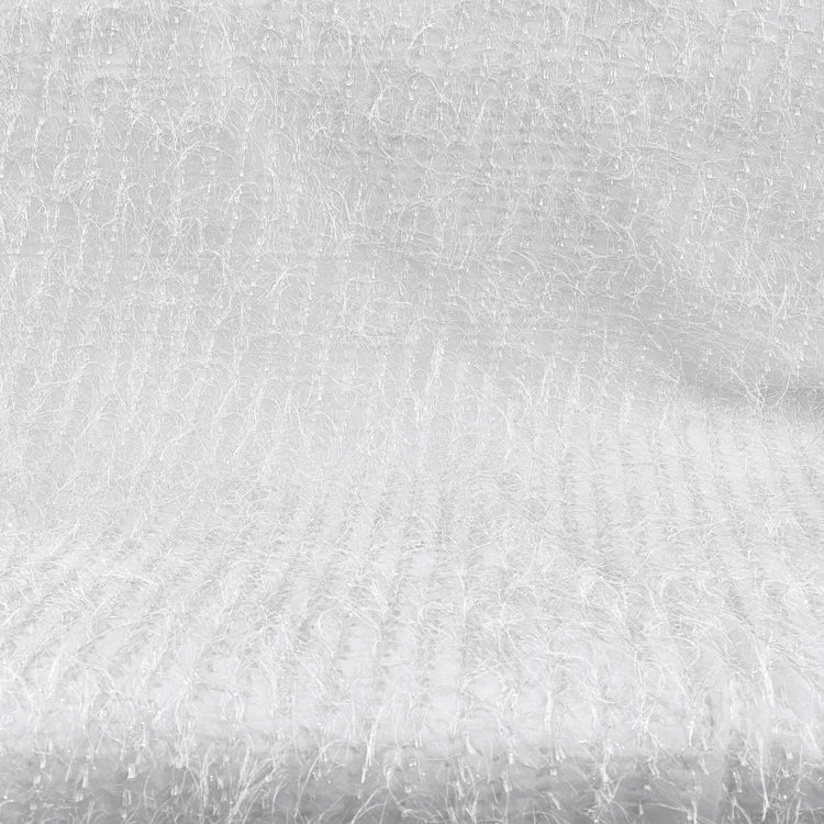 Fringe Striped Sheer Gauze - White