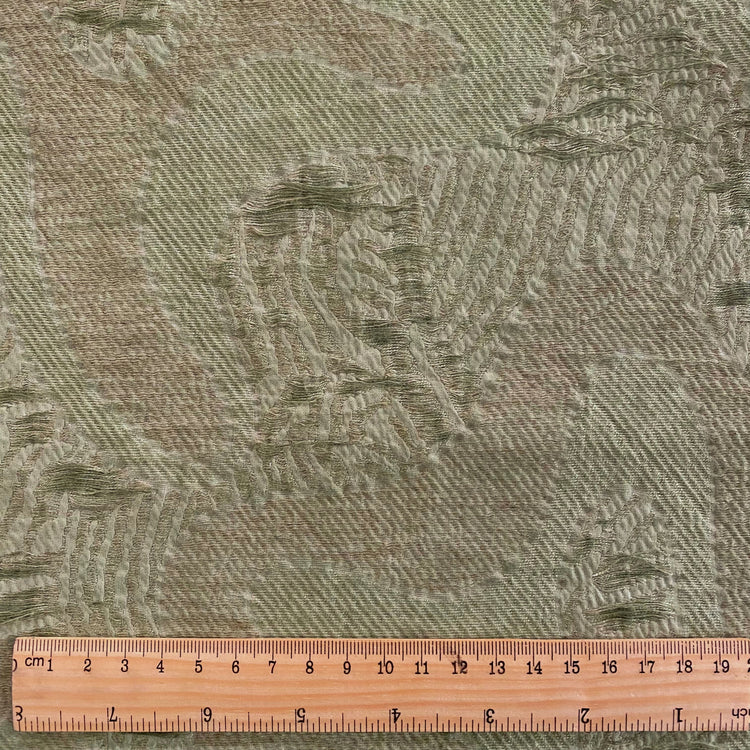 Abstract Swirls Yarn Float Jacquard - Military Green