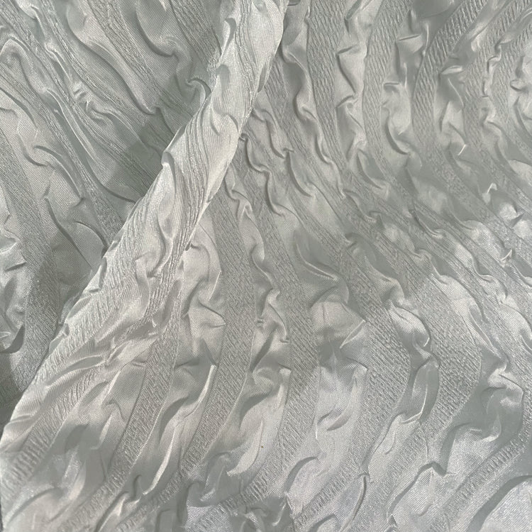 Wave Embossed Satin Plisse - Silver