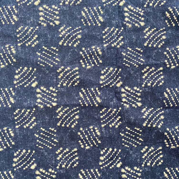 Shibori Checkerboard Cotton Jacquard - Denim