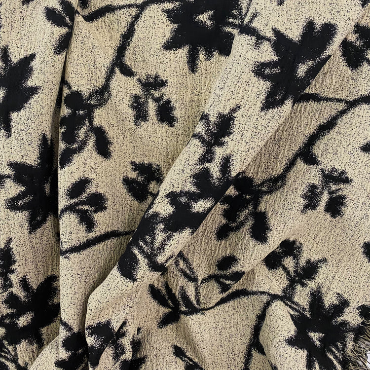 Floral Bloom Brocade - Beige/Black