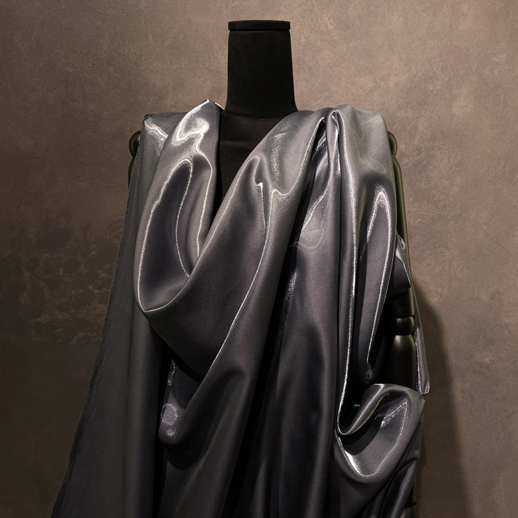 Shimmering Lake Satin - Slate Grey