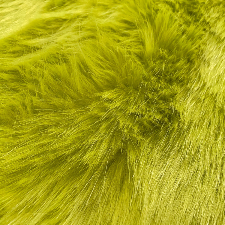 Faux Mink Fur - Medium Pile - Green Yellow