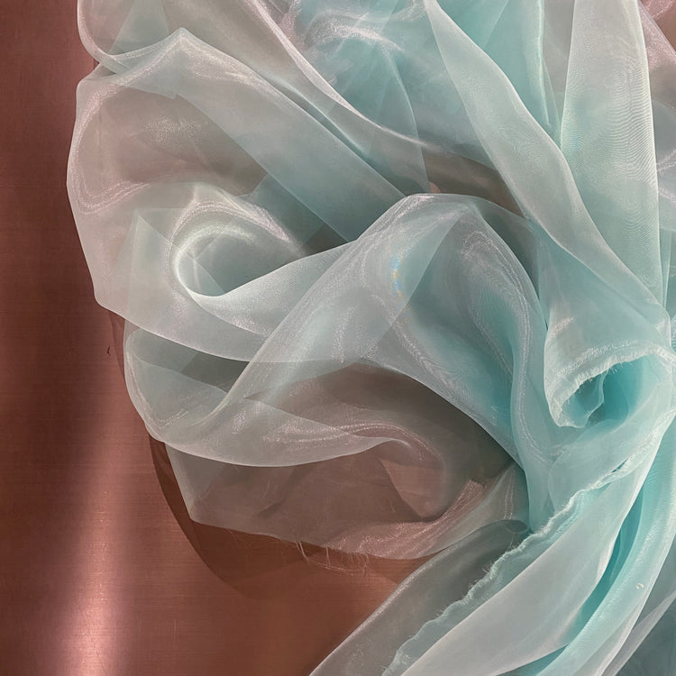 Metallic Organza - Pale Aqua