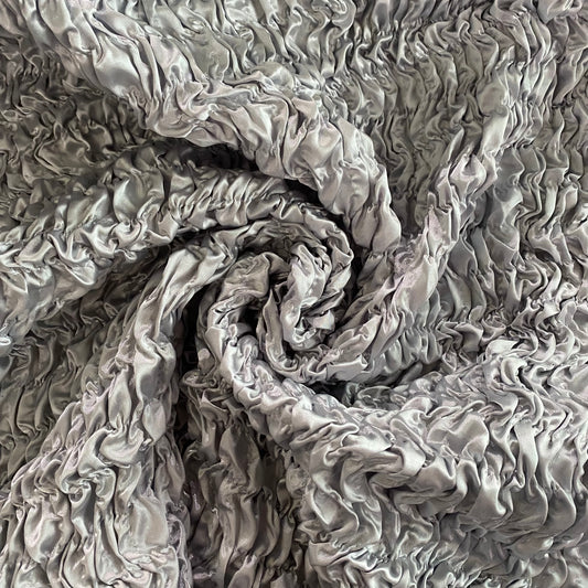 Checkerboard Smocked Satin - Gainsboro Grey