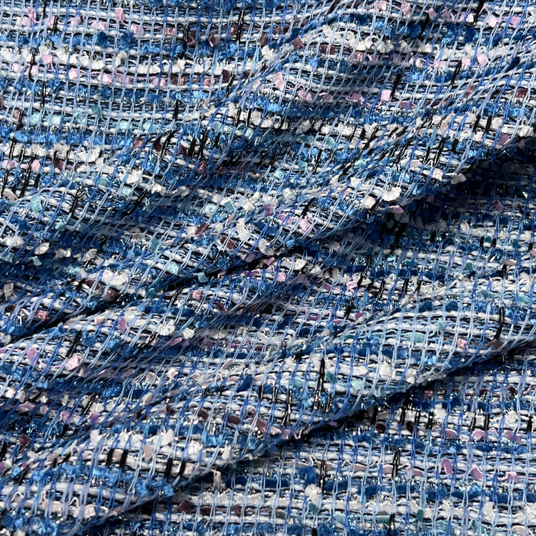 Fancy Yarn Knitted Tweed - Blue