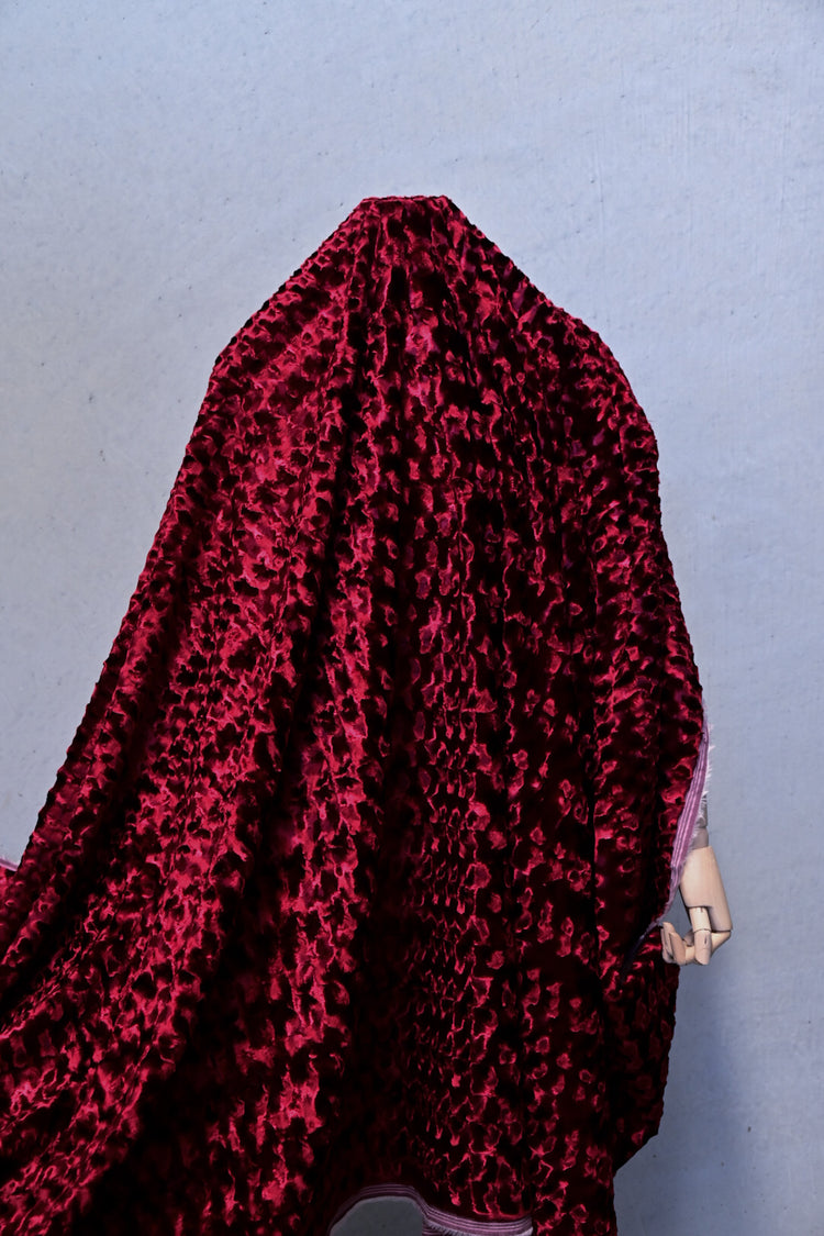 Spiral Swirl Plush Velvet - Maroon