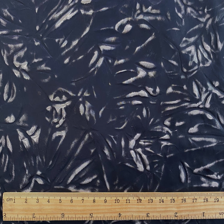 Burnished Bonded Cloqué Taffeta - Navy/Silver