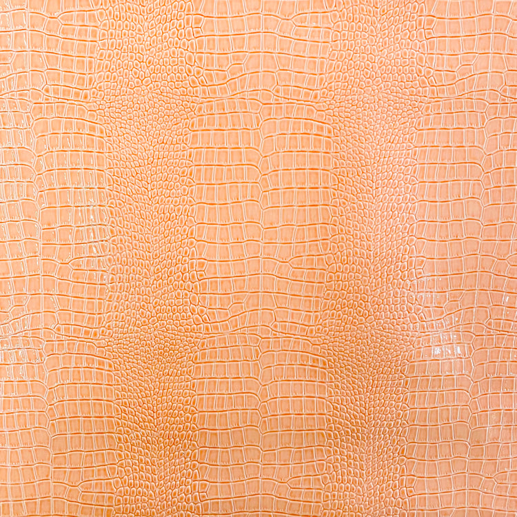 Patent Crocodile Faux Leather - Small Pattern - Peach