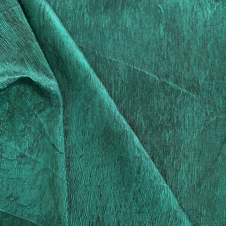 Bonded Creased Organza Metallic - Green