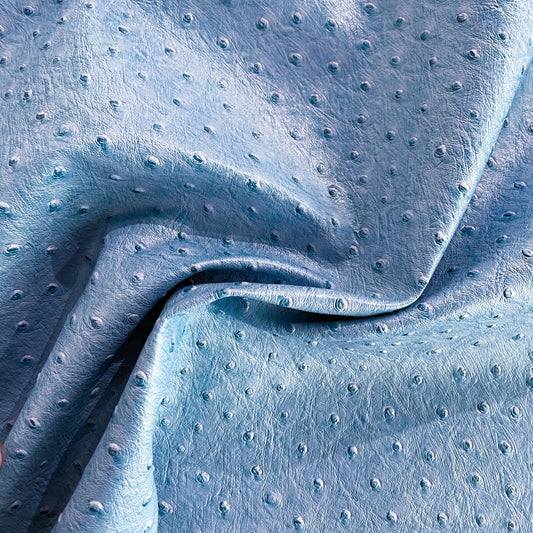 Faux Ostrich Leather - Medium Blue