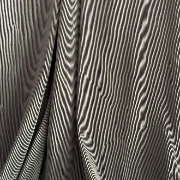 Accordion-Pleated Taffeta - Steel Grey