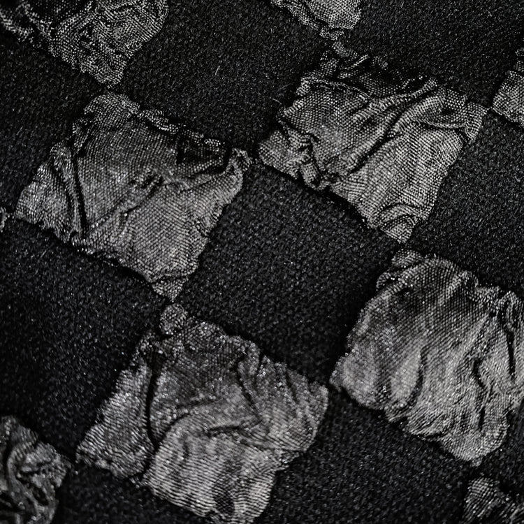 Stretch Checkered Double Weave - Black