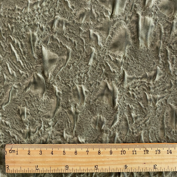 Baked Earth Cloqué Matelassé - Sage / Charcoal