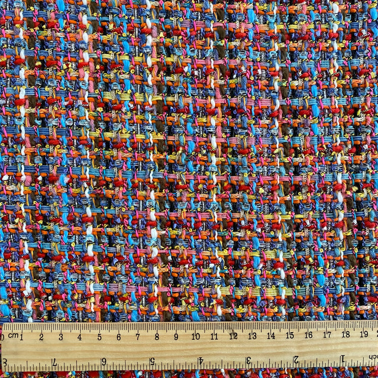 Fancy Yarn Woven Tweed - Pink/Red