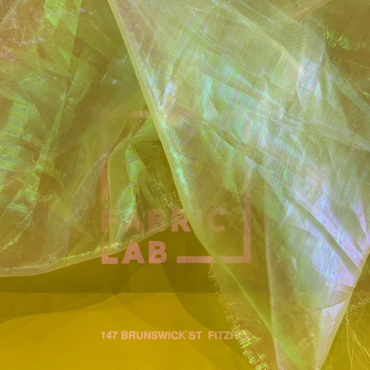 Holographic Organza - Lime
