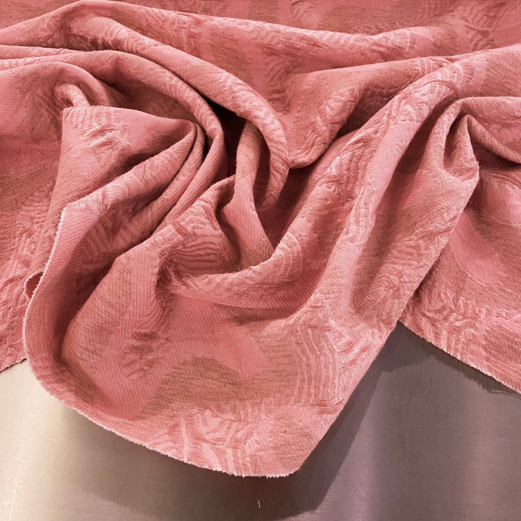 Abstract Swirls Yarn Float Jacquard - Coral