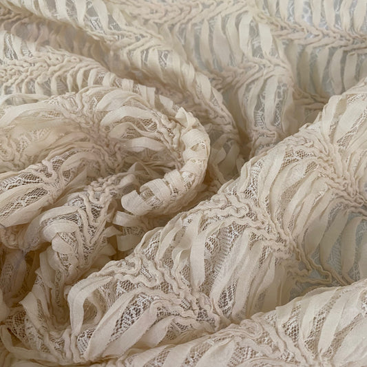 Chiffon Spine Panel Lace - Ivory