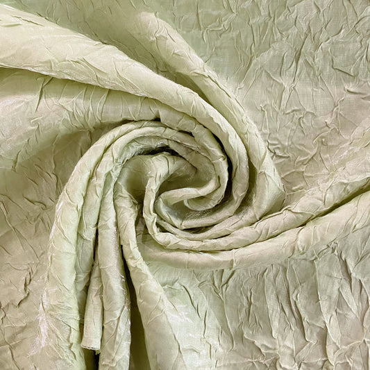 Creased Shimmer Satin - Honey Dew