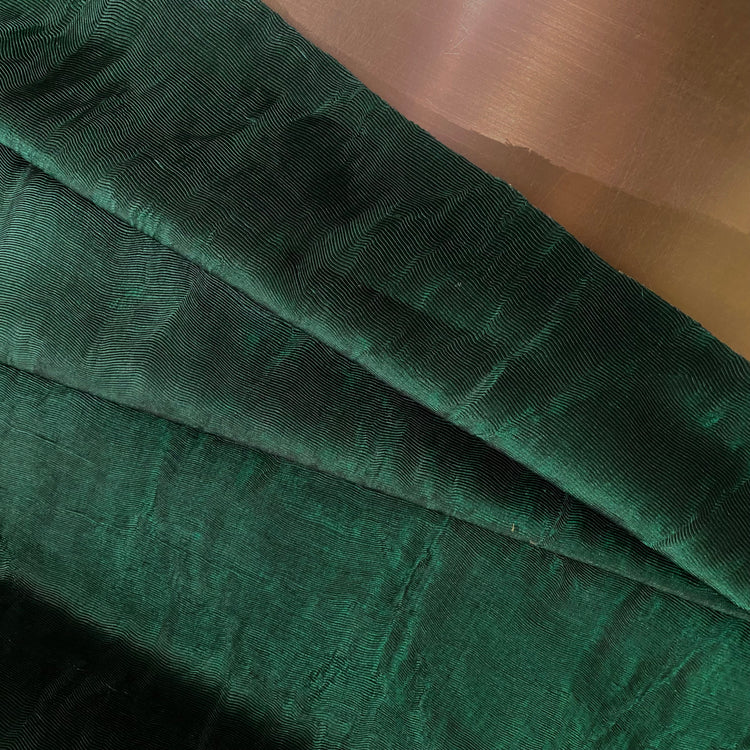 Bonded Plisse Organza - Metallic - Dark Green