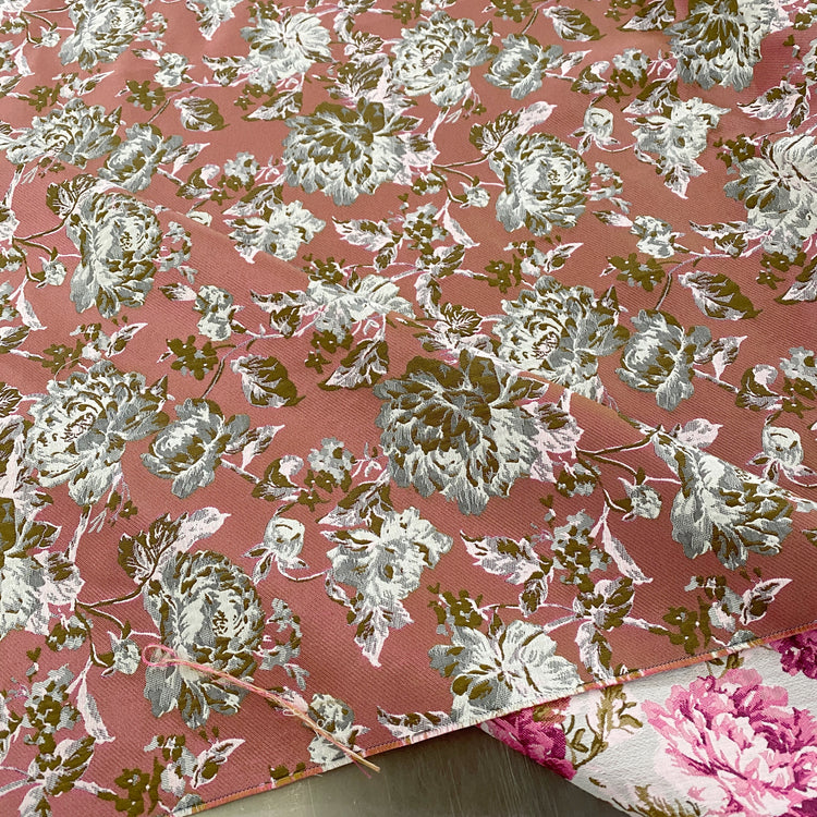 Soft Rose Brocade - Hot Pink/Seashell