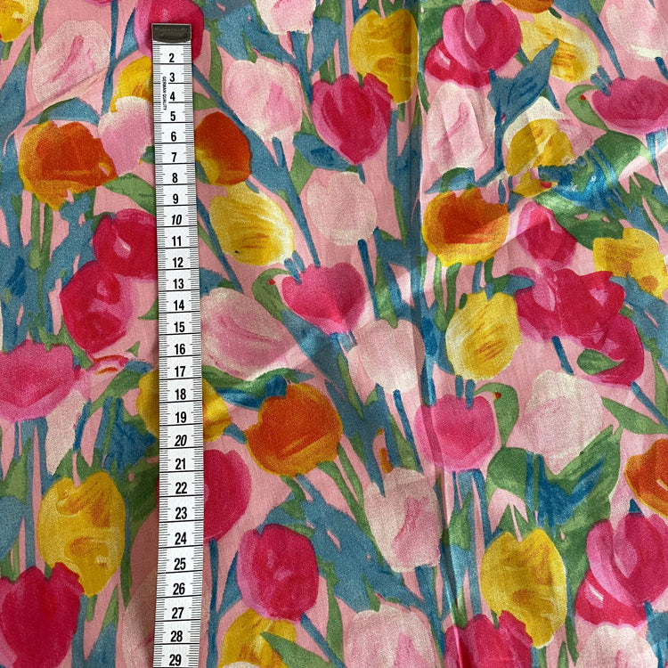 Wild Amsterdam Tulips Cotton Lawn - Pink