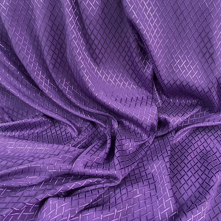 Diamond Hatch Poly/Spandex Damask - Purple