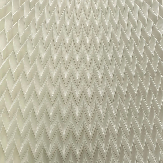 Chevron Pleated Translucent PVC - White