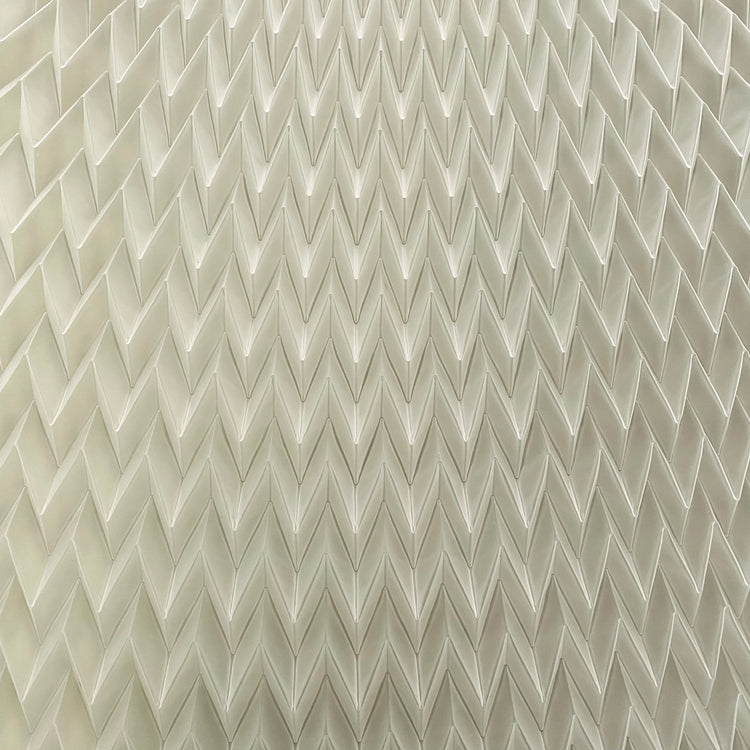 Chevron Pleated Translucent PVC - White