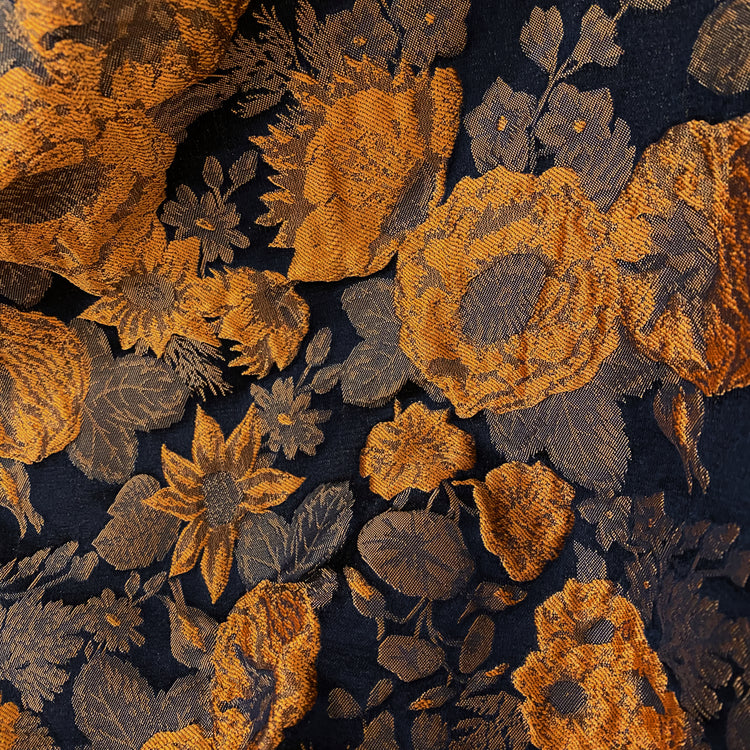 Summer Floral Brocade - Gold / Black