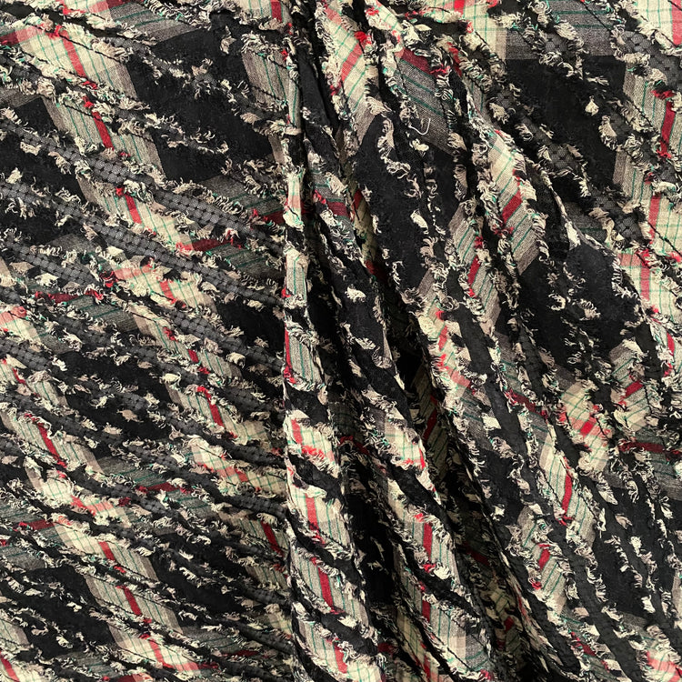 Slashed Distressed Flannel Plaid