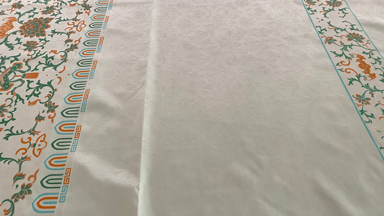 Eastern Garden Brocade - Panelled Repeat - Cornsilk