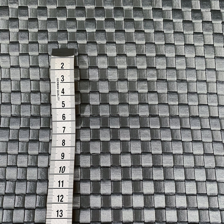 Satin Steel Checkerboard Basket Weave - Silver