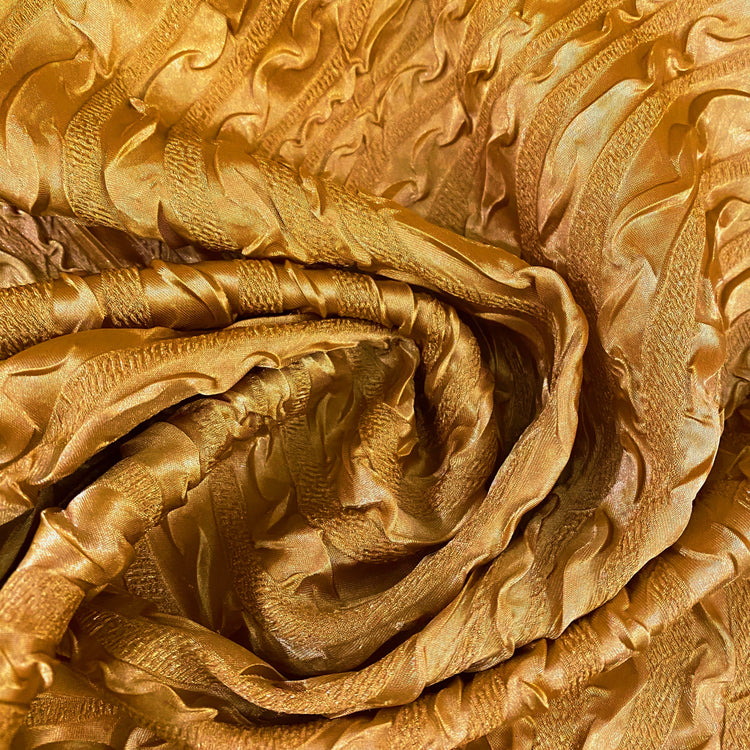 Wave Embossed Satin Plisse - Gold