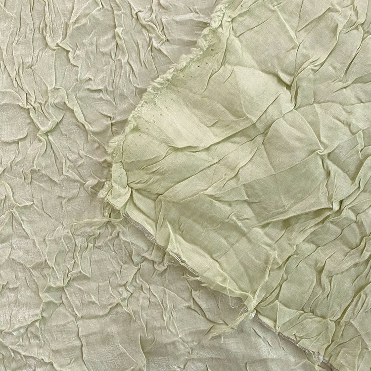 Creased Shimmer Satin - Honey Dew